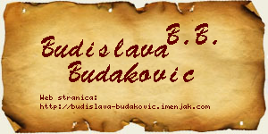 Budislava Budaković vizit kartica